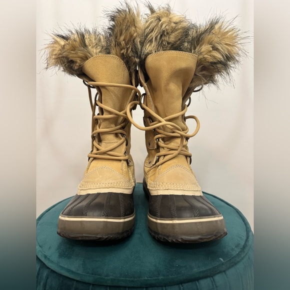 Women’s Sorel Joan Of Arctic Waterproof Fur Lined Rubber Winter Lace Up Boots - Picture 2 of 8